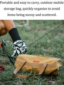 Large Capacity Tool Bag, Outdoor Tool Storage Organizer, Thick Durable Material, Camping Gear & Accessories Holder, Quick Organization, Portable Easy Carry - Storage Bag - View 3