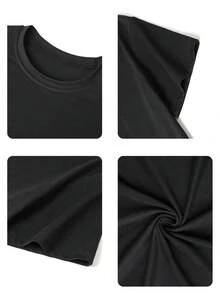 1件男童趣味印花短袖T恤，美式街头风迷彩酷炫Dab舞儿童上衣 - 黑色 - 查看 6