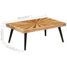 Coffee Table Solid Mango Wood 90x55x36 Cm - Brown - View 6