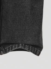 Quần jeans ống đứng dáng rộng thoải mái cho bé trai, quần denim đen cơ bản, phù hợp mọi mùa. - Màu xám đen - Xem 7