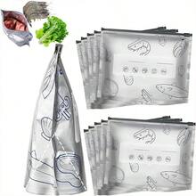 60 piezas Bolsas de almacenamiento de aluminio reutilizables perfectas para la organización de la cocina en el refrigerador o congelador, 3 tamaños con cierre hermético para conservar frescos frutas, verduras, carnes, granos, frutos secos y aperitivos. Bolsas sellantes para preservación de alimentos, accesorios de cocina. - Multicolor - Ver 2