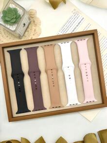 5 chiếc dây đeo đồng hồ thể thao thoáng khí, dây đeo silicon co giãn tương thích với Apple Watch Series 11 10 9 8 7 6 SE SE2 SE3 Ultra 2 3, kích thước 38mm/40mm/41mm/42mm/44mm/45mm/46mm/49mm, phù hợp cho lối sống năng động và tập luyện thể dục, món quà tuyệt vời cho bạn bè và gia đình. - 5 chiếc màu đen/tím khói/trà sữa/trắng/hồng - Xem 11