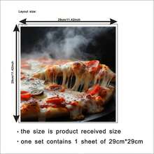 1pc 2D Detailed Cheese & Nut Pizza Decorative Sticker, Suitable For Kitchen, Oven, Dishwasher And Other Scenarios - one-size - View 6