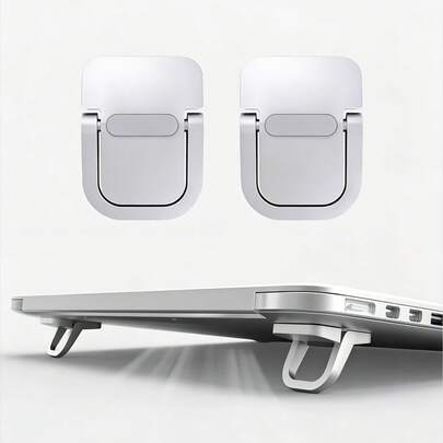 1 pieza Soporte plegable ergonómico para portátil - Soporte colgante delgado y portátil, ventilado y antideslizante para dispositivos de 10 a 17 pulgadas, accesorio elegante y ahorrador de espacio en el escritorio