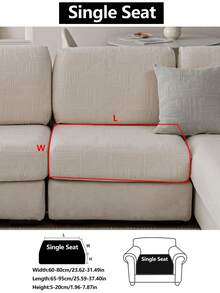 1件装弹力加厚保暖沙发套，防滑全包覆式沙发座垫，四季通用沙发套，布艺沙发毯，可机洗，防尘，宠物友好，适用于卧室、办公室、客厅装饰，适合转角沙发、L型沙发、1/2/3/4人座沙发 - 米色 - 查看 13