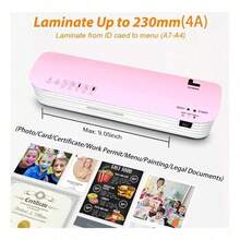 Mini Laminadora A4 Térmica/Frío con Cortador: Incluye 300 Hojas de Micas y Recortadora, Ideal para Hogar, Oficina y Escuela, Compacta y Fácil de Usar - Ver 7