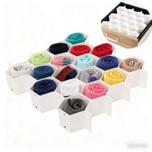 1 tấm chia ngăn kéo hình tổ ong, kèm hộp đựng đồ dùng nhà bếp tiện dụng để đựng mỹ phẩm, đồ lót, tất và quần lót. - Xem 8