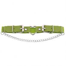 女士可调节腿部吊袜带，朋克哥特风仿皮大腿链，黑色PU皮大腿束缚带，夜店万圣节链条配饰 - 彩色 - 查看 8