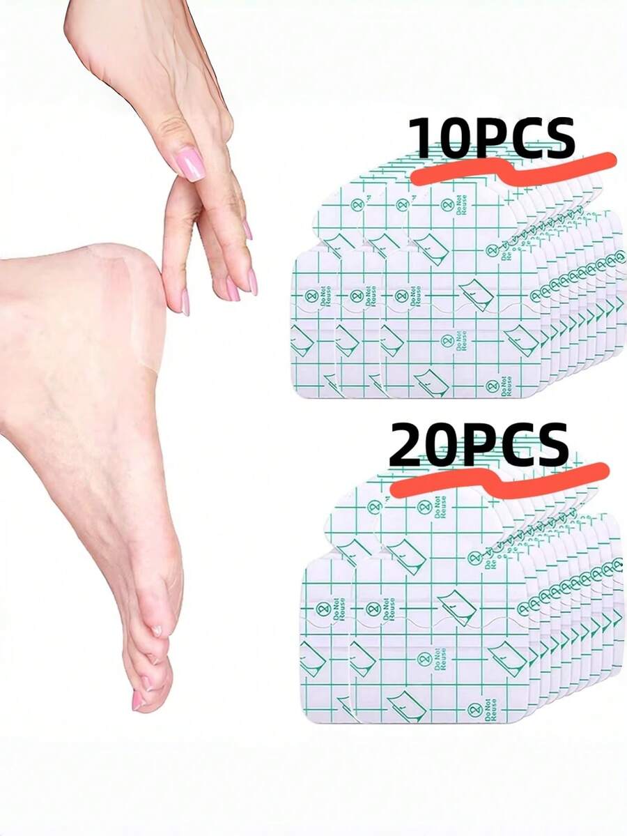 10/20pcs Self-Adhesive Invisible Heel Protector Stickers, Waterproof Anti-Friction Foot Care, Ultra-Thin Transparent Heel Cushion Pads
