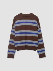 Camisa polo de punto a rayas minimalista para mujer, primavera/verano - Multicolor - Ver 5