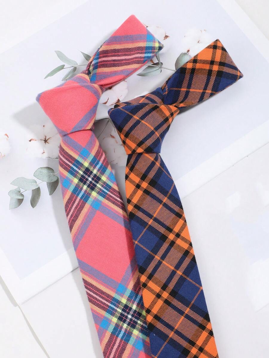 1pc Men's Fashion Casual Minimalist Striped Plaid Pattern Necktie, Suitable For Daily Commute, Party, And Banquet Matching - Multicolor - View 1