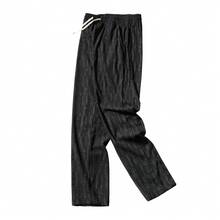 High-End Textured Wide Leg Pants Drawstring Elastic Waist Draped Slim Casual Trousers - màu đen - Xem 3