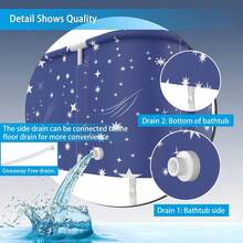 Extra Large Adult Foldable Bathtub | Luxury Spa Experience, High-Efficiency Heat Insulation, Heat & Cold Resistant | Ideal For Small Spaces, Outdoor & Patio Use - 870 Gallons/Starry Sky - View 7