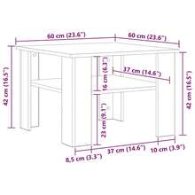 Coffee Table Smoked Oak 60x60x42 Cm Engineered Wood - Brown - View 6