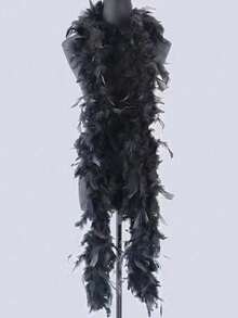 羽毛围巾，DIY派对服装配饰，彩色羽毛围巾，适合生日派对、万圣节、圣诞节、赛车、下午茶、新年夜、音乐会、家居装饰、舞会、婚礼、舞台表演、嘉年华服装及配饰、派对用品 - 彩色 - 查看 12