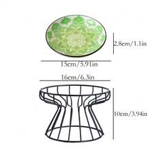 shuo ni mao yi Pet Cat And Dog Bowl Ceramic Feeding Tray Cat Food And Dog Food Bowl High-Speed Iron Frame With Neck Protection And Anti Choking Pet Food Bowl Bohemian Plate Pet Food Bowl - 200ml - View 20