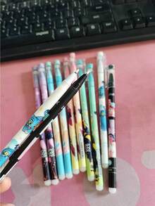12/24/36/48pcs K-POP Girl Group Theme Erasable Neutral Pens, Durable For Students And Office Writing - Multicolor - View 5