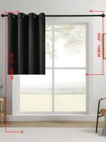 Cortina divisória blackout estilo clássico (1 peça) - Painel superior com ilhós para privacidade e isolamento acústico - Tecido liso de poliéster de alta precisão para porta de pátio ou quarto - Cortina sem cordão com tema campestre para todas as estações, ideal para quarto e sala de estar. - Preto - Ver 21