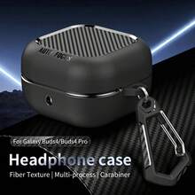 适用于 Galaxy Buds 4 Pro/Galaxy Buds 4 (2026) 的坚固防震保护壳，带清洁刷 - 哑光黑 - 白色 - 查看 2