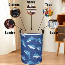 1PC Laundry Basket Bow / Palm Leaf / Puppy Paw / Whale Shark Foldable Laundry Basket With Handle Clothes Storage Box Suitable For Home Bedroom Bathroom College Dormitory - Multicolor - View 9
