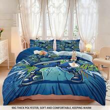 3 Piecestrendy Bedding Set, Street Graffiti Cartoon 67 Print: 1 Duvet Cover + 2 Pillowcases (No Filling), 100% Polyester, Soft, Zip, Washable, Home/Travel/Dorm - Multicolor - View 6