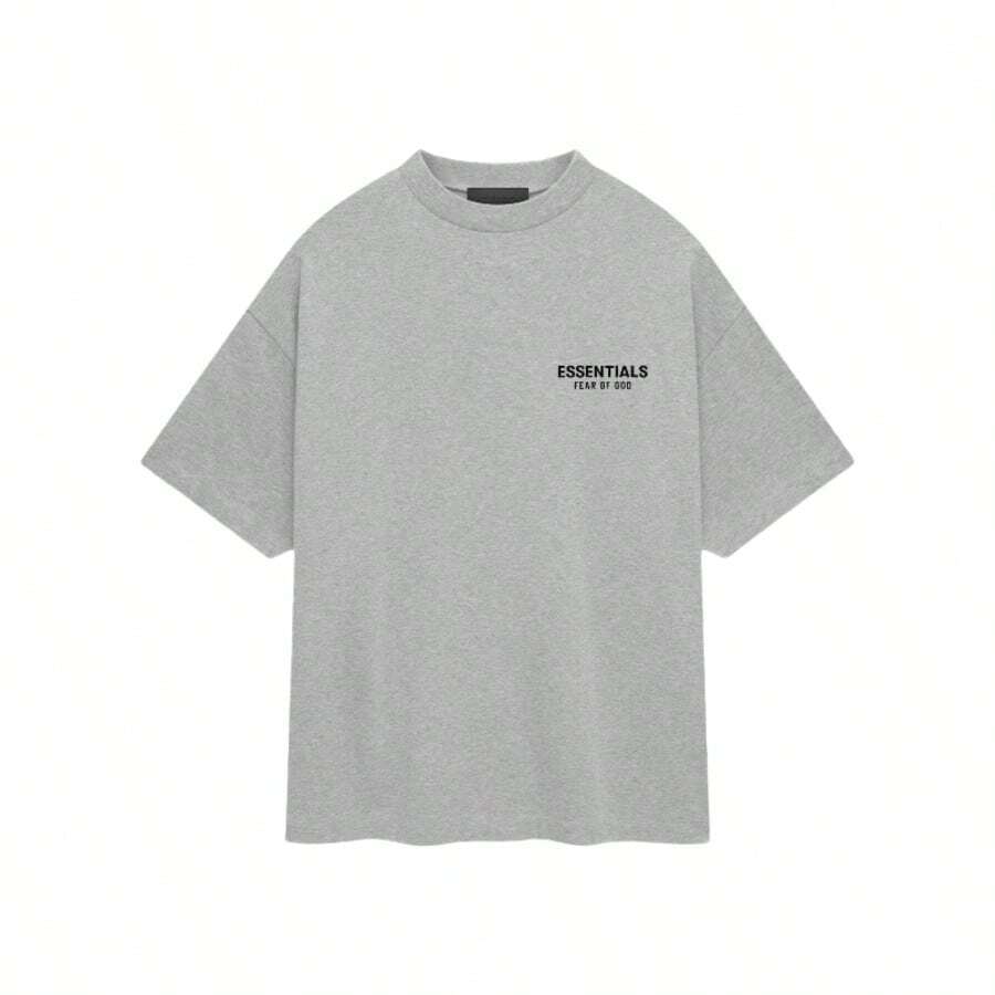 Essentials Fear Of God Back Logo Print Oversized T-Shirt Runs 2 Size Large , Crew Neck Short Sleeve, Unisex Loose Relaxed Fit, Premium Breathable Cotton Blend, Minimalist Streetwear Top, Casual Loungewear & Daily Wear For All Seasons, Ideal For Street Style, Casual Outings & Everyday Use - LIGHT HEATHER GREY - 查看 1