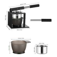 Manual Press Juicer Lever Design 304 Stainless Steel Hand Pressed Juicer Fruit Squeezer with Two Filters - Negro - Ver 3