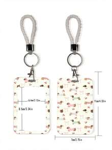 1pc Cute Dachshund Card Holder Set, High-Quality Student/ID Card Protector With Woven Lanyard, Lightweight And Portable For Commuting, Office, Daily Use - Rectangle - View 7
