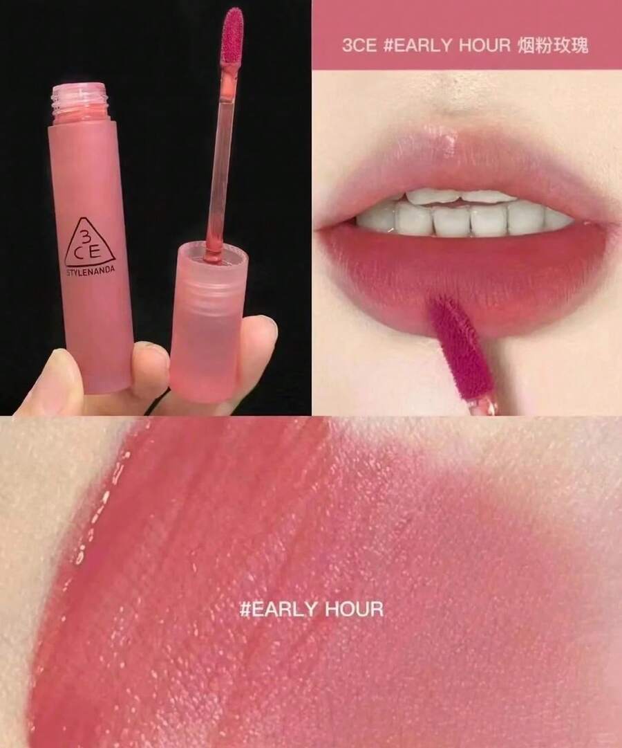 Brillo de labios con tinte de agua 3CE, Smoky Rose #EARLY HOUR, 4.6g - #TEMPRANA - Ver 1
