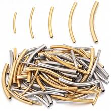 10pcs/Pack Stainless Steel Curved Tube, Long Bracelet Curved Tube, Anti-Tarnish Arc-Shaped Handmade Jewelry Accessory Spacer Tube, DIY Jewelry Making Spacer Beads - Bend - View 7