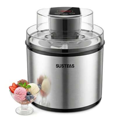 SUSTEAS Ice Cream Maker Single-Serve Large Capacity DIY Flavors Perfect For Family Gatherings & Friends Parties Snack Time 430 Stainless Steel
