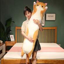 BLUESLEMON 可爱柔软的猫咪毛绒玩具，办公午睡枕，睡眠枕，家居装饰礼品，儿童毛绒玩具，蝙蝠毛绒玩具，柔软可爱的抱枕，适合万圣节和圣诞节，有两种尺寸可选 - 彩色 - 查看 9