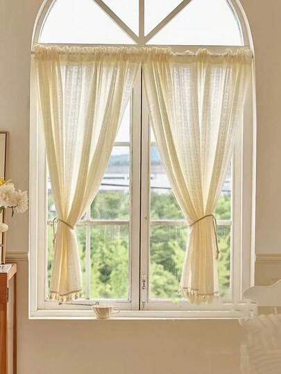 1 rèm cửa voan mỏng hiện đại bằng vải lanh, kiểu Nhật Bản, thiết kế có khe luồn thanh treo, phù hợp cho phòng khách và phòng ngủ - Rèm trong suốt và lọc sáng, rèm phòng khách, rèm phòng ngủ, rèm nhà bếp.