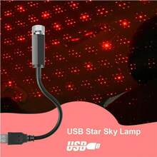 Portable LED USB Adjustable Decorative Lamp For Weddings, Cars, Interior Ceiling Decoration, Star Projector Night Light FGKE - Red - View 3