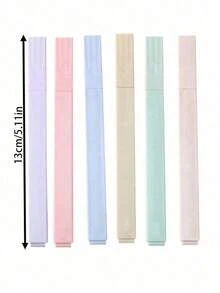6pcs Fluorescent Highlighter Pens, Markers, Soft Tip Diary Pens, Creative Drawing Pens, Cute Outline Planning Pens, Suitable For DIY Scrapbooking And Back To School Season. Smudge-Proof And Bleed-Proof, Also Suitable For Bible Study And Journaling, Suitable For Students 14 Years Old And Above, Perfect Back To School Supplies And Gifts. - A - View 10