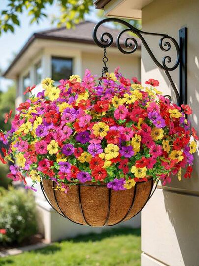 3/6/9/12根装，35厘米人造绿色桉树藤蔓，适用于室内/室外婚礼装饰、家居装饰、花园装饰，抗紫外线，仿真紫色花朵