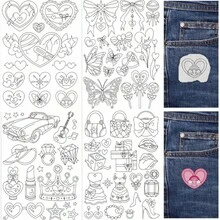 Pre-Printed Heart Plant Embroidery Stickers Water-Soluble Washable Non-Woven Stabilizer For DIY Sewing & Craft - A - View 9