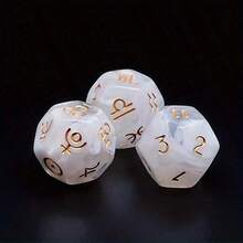 Random Color Astrology Divination, 12 Zodiac Faces, Constellation, Tarot Card Game Accessories, Dice Set, Acrylic Pearl Astrology Dice - Multicolor - View 4