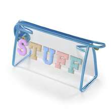 Embla - Bolsa de maquillaje transparente para mujer con bolsa con cierre organizador de bolsa de cosméticos transparente para viajes bolsa de aseo de viaje aprobada por la TSA accesorios de viaje - COSAS Azul - Ver 7