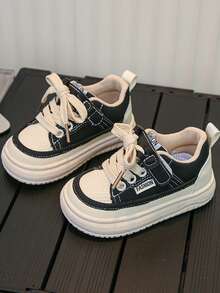 Sepatu Sneaker Kasual Anti Selip Sol Lembut Baru untuk Balita, Cocok untuk Musim Semi/Gugur, Sepatu Olahraga Anak Serbaguna - Hitam - View 2