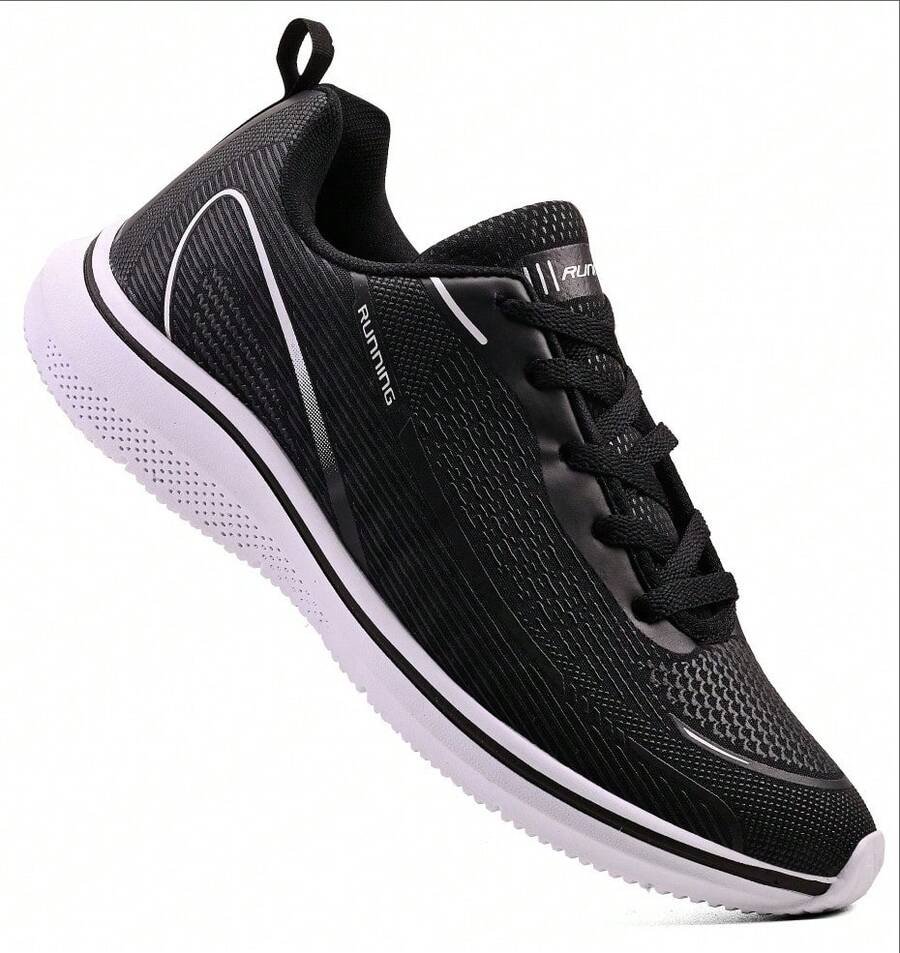 Gym, Running, Casual, Sports, EVA Lace-Up Shoes For Gym And Fitness - Black White - View 1