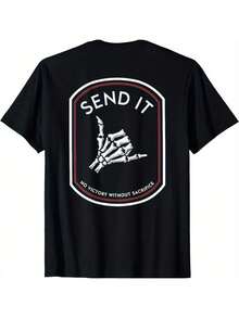 Send It No Victory Without Sacrifice-Shirt - 黑色 - 查看 6