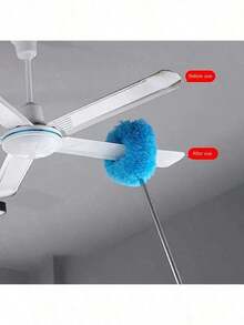 2pcs Retractable Microfiber Ceiling Fan Duster With Washable Head - Easy To Clean Dust, Suitable For Ceilings, Fans, Air Conditioners, Patios, Sofas, Beds, Furniture Cleaning, Car Ceiling Fans, Home And Office Cleaning, Household Cleaning And Personal Care, Cleaning Tool, Multi-Functional Dust Removal, Squishy And Easy To Clean. - màu xanh da trời - Xem 5
