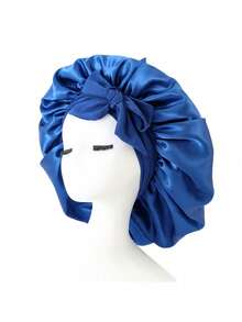 1pc Satin Hat With Adjustable Bow Tie Ruffled Edge Soft Comfortable Snug Fit Fashion Luxury All-Match Accessories Gift For New Year Valentine's Day Mother's Day - Thickened version - View 7