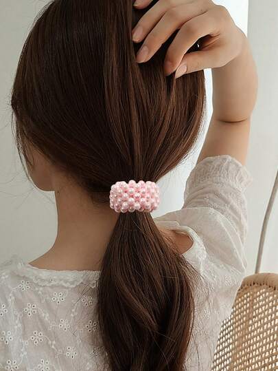 6pcs Pearl Hair Ties, Hair Bands, Scrunchies, Hair Elastics For Women, Bun, Ponytail, Hair Tie Accessories