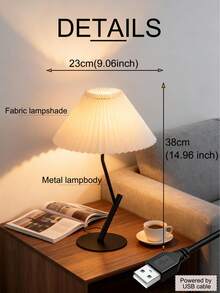 1pc USB Powered Warm Light Desk Lamp, Modern Retro Innovative Atmosphere Minimalist Decor Lamp, Suitable For Bedroom Bedside, Room Tabletop - Black - View 10