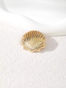 3Pcs/1Pc Whimsical Ocean-Themed Hair Clips, Gold Starfish, Seashell & Conch Claw Clips, Niche Design Sense Vacation-Style Hair Accessories - Multicolor - View 6