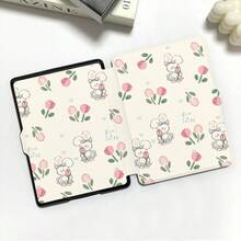 Flower Kindle Reader Protective Case, Cute Rabbit Pattern, Double-Sided Printing, Compatible With Kindle Paperwhite 5th/6th/7th, Paperwhite 10th/11th/12th, Kindle (Colorsoft)/10th/11th/12th And Other Popular Models, Kindle Cover/Kindle Accessories - Multicolor - View 5