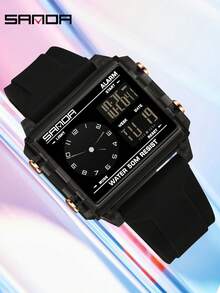 SANDA. SANDA 6368 Fashion Electronic Watches For Man Luminous Calendar Waterproof Clock Outdoor Sports Casual Ladies Digital Wrist Watch - Rose Gold - View 4