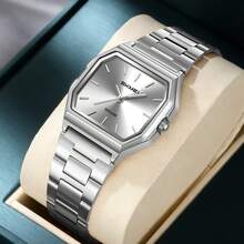 Reloj de cuarzo clásico de alta calidad para hombres Skmei 2638, con correa de acero inoxidable original y resistente al agua, diseño sencillo - Unitalla - Ver 4